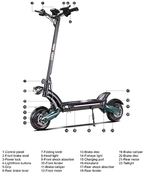 Elektrikli Scooter 2000w Amortisörlü Fırtına Sway