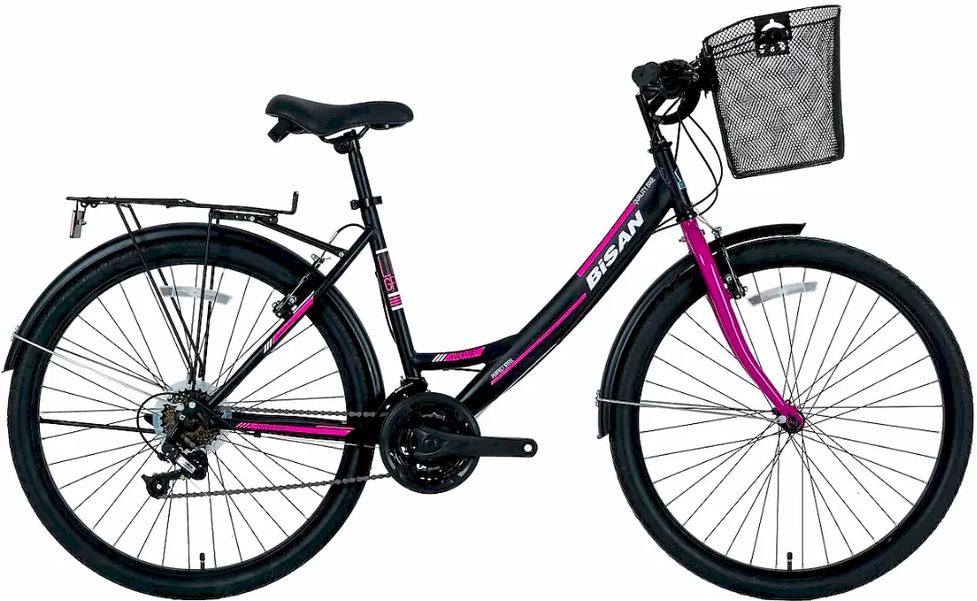 Bisan Mabella 26 Jant Şehir Bisikleti Mat Siyah-Mor